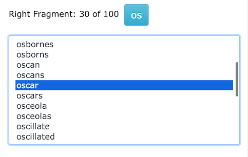 Words matching right fragment split pa-os, Oscar highlighted